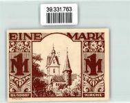 33098 W4790 Paderborn Geldschein Notgeld Eine Mark Schmiede Amboß Jüdischer Kerzenleuchter