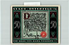 46045 W4200 Osterfeld Geldschein Notgeld 50 Pfennig Sage von der Burg Vondern