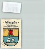 25548 W2217 Kellinghusen Vignette Wappen Kaffee Hag ca. 1920-1940 Burg Segelschiff