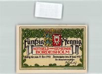 24582 W2352 Bordesholm 1921 - Notgeld 50 Pfennig Gemeinde Bordesholm