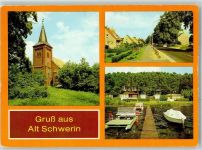 17214 O2061 Alt Schwerin - Backsteinkirche Tretboot Auto