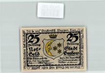 19300 O2804 Grabow , Meckl Geldschein Notgeld 25 Pfennig Mond Sterne