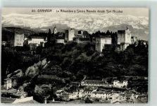 Granada - la Alhambra y Sierra Nevada desde San Nicolas