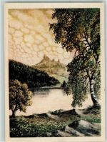 92696 W8481 Flossenbürg Künstlerkarte Blick zur Flossenbürg