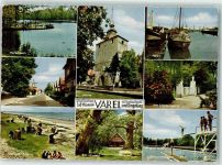 26316 W2930 Varel , Jadebusen - Schwimmbad Hafen Windmühle Kirche Fischerboot