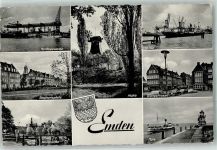 26721 W2970 Emden , Ostfriesland - Nordseewerke Windmühle Hafen Gronestraße Mole Wallbrücke