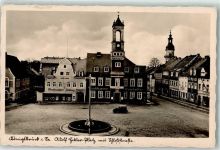 01936 O8293 Königsbrück 1938 Foto AK Adolf Hiltler Platz Schlosssttrasse Gasthaus Ratskeller WK II