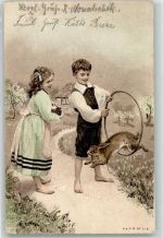 Kinder Ring A und M.B. Nr.576 Hase 1902 Lithographie
