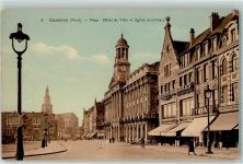 59400 Cambrai - Platz Rathaus Kirche Saint Gery