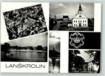 Lanskroun Landskron - Fliegeraufnahme Kirche Schwimmbad