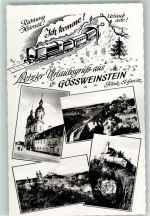 91327 W8556 Gößweinstein Foto AK Burg Eisenbahn Fränkische Fchweiz
