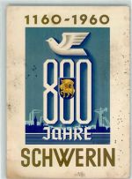 19053 O2750 Schwerin , Meckl Gebrauchsspuren 800 Jahr Feier 1160 - 1960