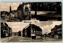 08412 O9620 Werdau , Sachs - Marktplatz Stadtpark Bahnhofstraße Plauensche Straße