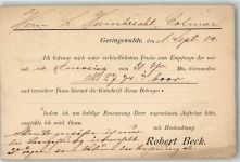 09326 O9292 Geringswalde 1904 KEINE AK Polsterfabrik Robert Beck Postkarte Geschäftskorrespondenz