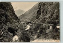 65110 Cauterets - le Pont de Meyabat Route de Cauterets a Pierrefitte Eisenbahn