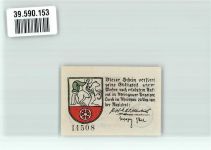 65391 W6223 Lorch , Rheingau Notgeldschein 25 Pfennig