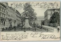 08468 O9800 Reichenbach , Vogtl 1900 Gebrauchsspuren Bismarckdenkmal Hydrant