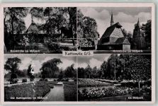 Kattowitz Katowice 1940 Gebrauchsspuren Holzkirche Rosengarten