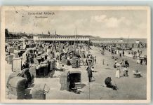 17375 O2111 Ahlbeck 1913 - Strandleben mit Seebrücke