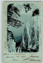 18546 O2355 Sassnitz 1899 Mondschein Stubbenkammer Die Schlucht