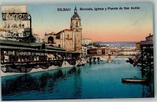 Bilbao 1918 - Kirche Marktszene Puente de San Anton