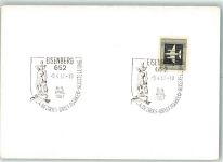 07607 O6520 Eisenberg , Thür Sonderstempel 4. Bezirks Briefmarken Ausstellung 1967 Sonderstempel