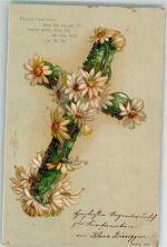 Kreuz Psalm Edelweiß 1903 Prägedruck