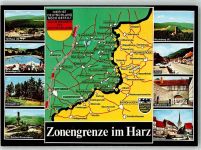 W3389 Braunlage Zonengrenze Vogelschau Schwimmbad Burg Torfhaus Wappen Grenze