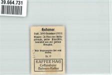 65589 W6253 Hadamar , Westerw Vignette Wappensammelmarke Kaffee Hag Nr. 17