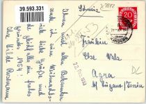 79429 W7841 Friedrichsheim 1953 Winter Ort lt. Stempel Frohe Weihnachten