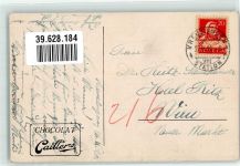 Edelweiß sign. C. Müller Rückseite : werbung Chocolat Caillers Alpenflora 1926 Künstlerkarte