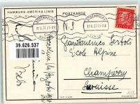 Hapag M.S. Milwaukee Stempel: Stockholm Hamburg-Amerika-Line 1937