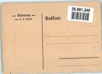 sign. D.F. Probst Radierung Künstlerkarte