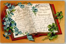 Poesie Kleeblätter Buch PFB Serie 5353 Vergissmeinnicht 1904 Prägedruck