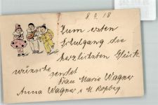 Kinder Mandoline Clown 1918 KEINE AK