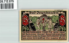 32545 W4970 Bad Oeynhausen Notgeldschein 25 Pfennig Gutschein des Fürstenhofes