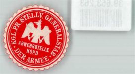 Klg. Pr. Stellv. Generalstab der Armee Abwehrstelle Nord Regiment Siegelmarke