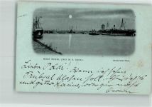 Manchester 1899 Mondschein Hafen