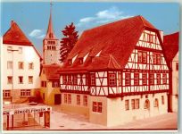 71063 W7032 Sindelfingen FOTO KEINE AK Kirche Fachwerkhaus Auto Foto Original aus Archiv eines Ansichtskartenverlags