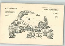 Lymington 1952 Künstlerkarte New Foresters Camp 1952
