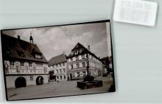 77716 W7612 Haslach im Kinzigtal FOTO KEINE AK Gasthaus zur Ratsstube Brunnen Auto Wappen Wandmalerei Tracht Fahrrad Ort handschriftlich Foto Original aus Archiv eines Ansichtskartenverlags