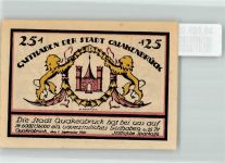 49610 W4570 Quakenbrück 1921 Notgeldschein 25 Pf. Guthaben der Stadt Hohe Pforte