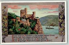 W5400 Stolzenfels sign. Durst T. Burg Raddampfer Künstler 1916 Künstlerkarte