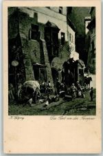 Die Post vor der Traverne Postkutsche Verlag Hermann A. Wiechmann Nr. 284 Spitzweg, C. Künstlerkarte