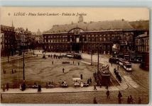 Liege Lüttich / Luik - Straßenbahn Marktszene JustizgebäudePlace Saint-Lambert