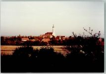89441 W8881 Obermedlingen FOTO KEINE AK mit Kirche Mariä Himmelfahrt Ort handschriftlich