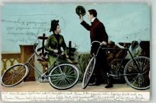 Frau Fahrrad 1904 Gebrauchsspuren