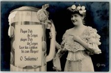 Susanna Bierkrug Frau Spruch DG Nr.251-3 Name auf AK