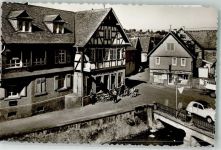 64372 W6105 Ober-Ramstadt Gebrauchsspuren Hirsch-Apotheke am Hammerbach Ort handschriftlich