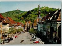 69469 W6940 Weinheim , Bergstr - Marktplatz mit W.S.C. Wachenburg und Burgruine Windeck